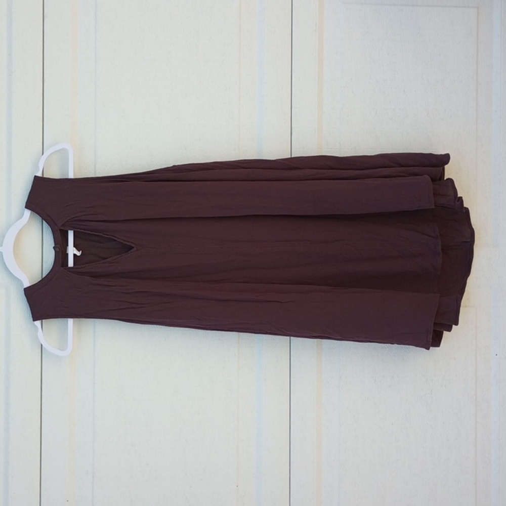 Gentle Fawn Chocolate Brown Slip-On Sleeveless HiLo Gauze Tank Dress Sz Large
